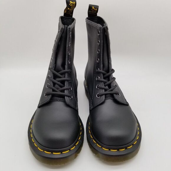 Dr. Martens 460 Women Bex Smooth Leather Lace Up Boots Sz 5 Black Combat Grunge - Picture 2 of 8